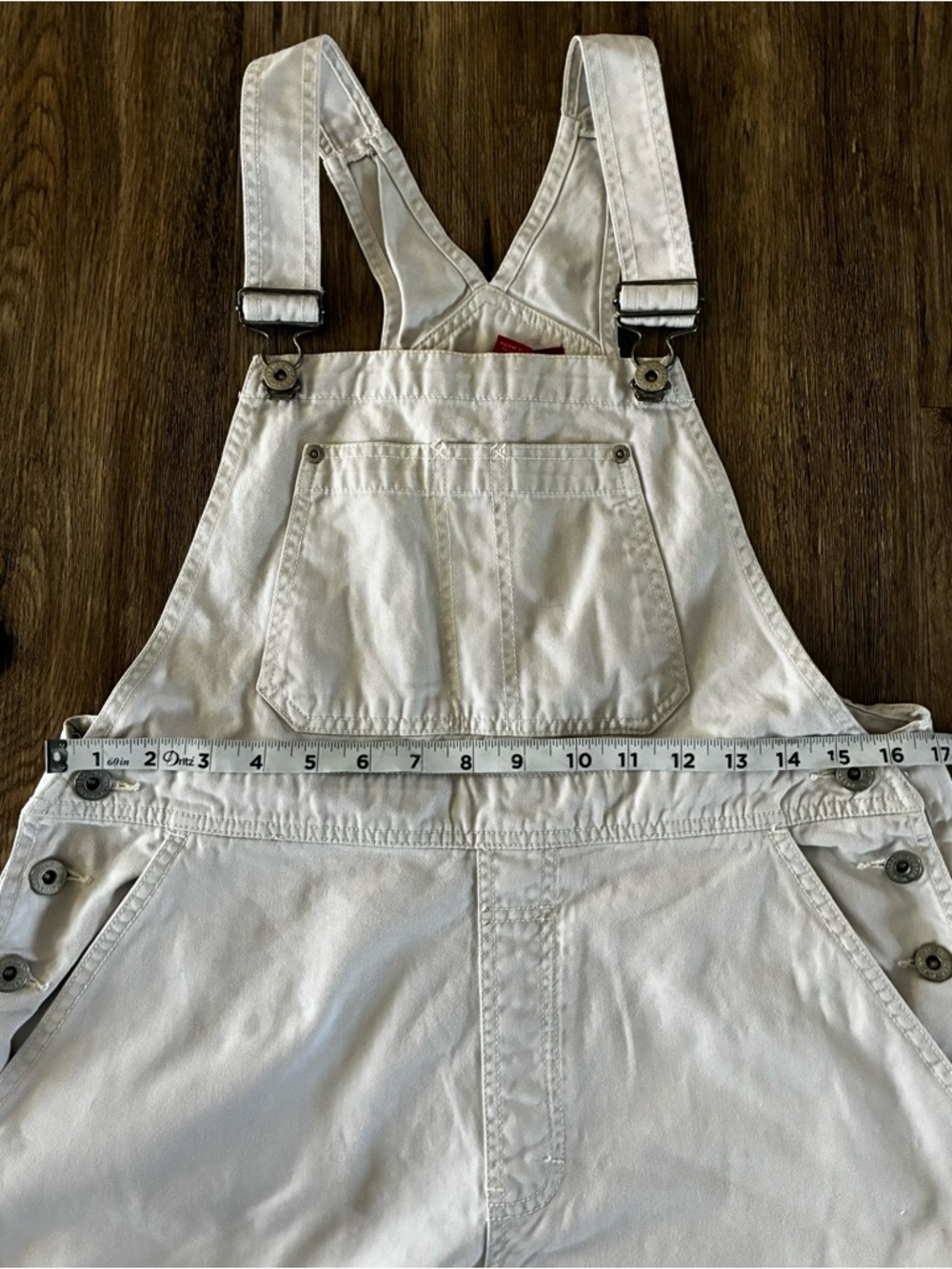Cotton Bib Capri Overalls. Adjustable Straps. Small. - Picture 2 of 8